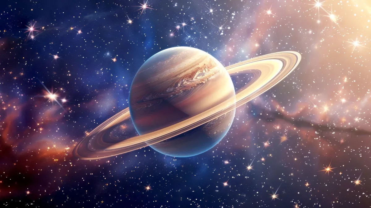 money blocks: saturn planet starry sky illustration