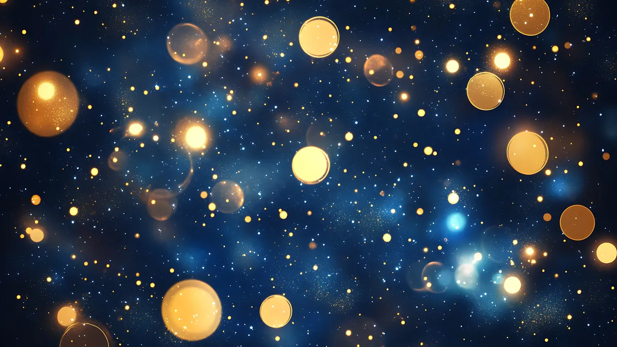 money personality test: night sky with constellations and coins illustration